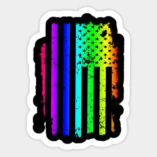 'Gay Pride American Flag' Awesome Rainbows Gift Sticker